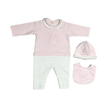Fendi kids romper set with pastel pink top and mint bottom available at Lestyle Boutique Melbourne