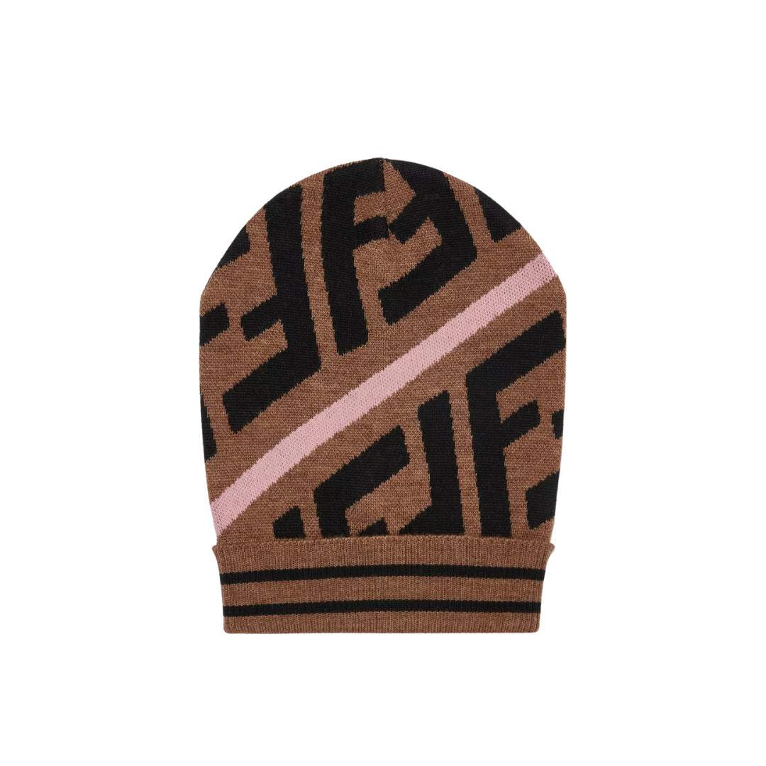 FENDI FF LOGO BEANIE featuring Wool Knit available at Lestyle Boutique Melbourne