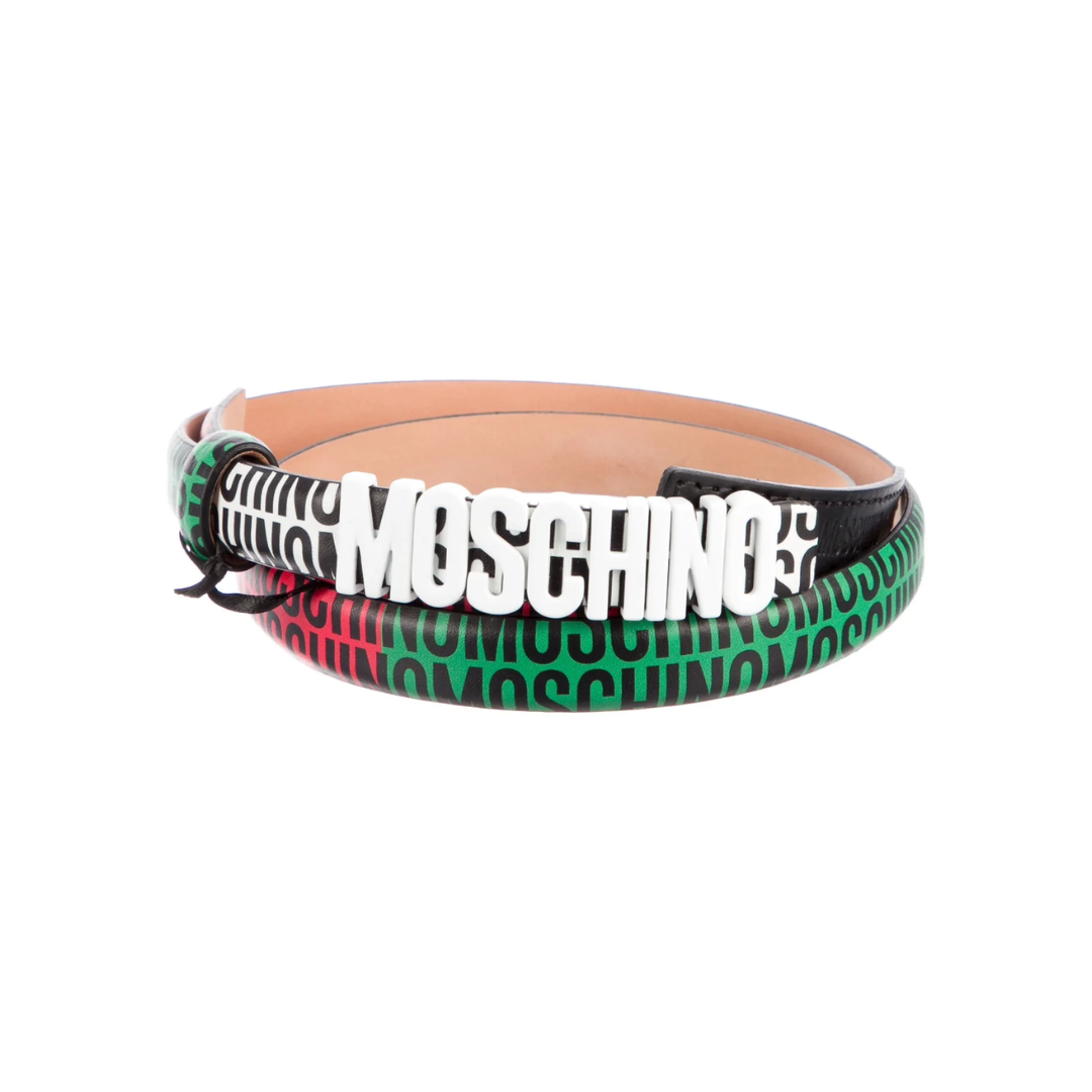 Moschino belt featuring monogram available at Lestyle Boutique Melbourne