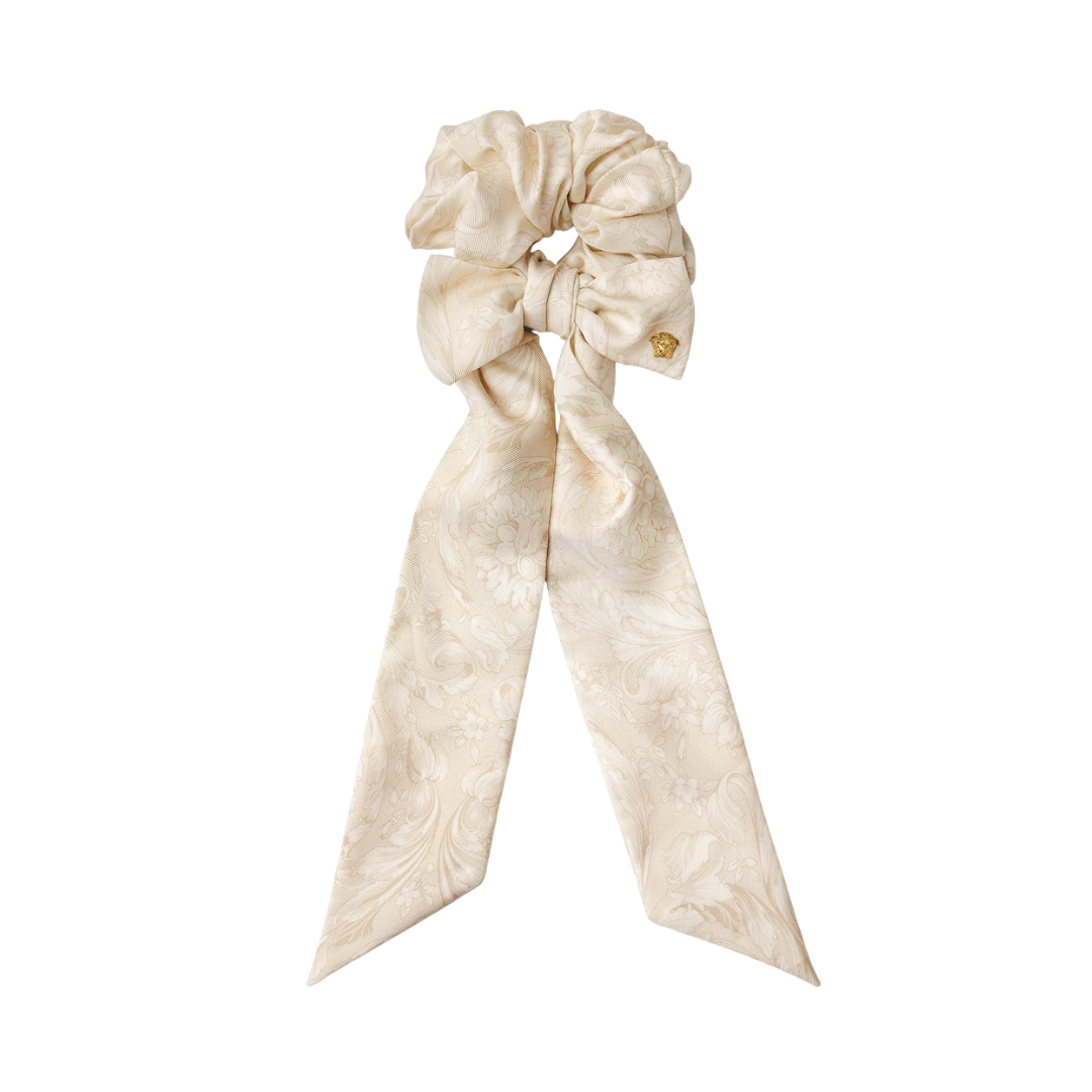 VERSACE scarf tie scrunchie featuring Barocco print available at Lestyle Boutique Melbourne