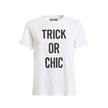 MOSCHINO T-SHIRT featuring TRICK OR CHIC print available at Lestyle Boutique Melbourne