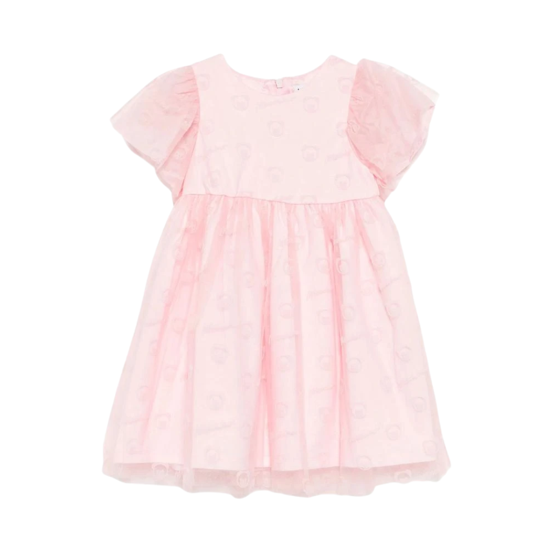 Moschino Baby Girls Bear Logo Dress featuring iconic bear emblem, available at Lestyle Boutique Melbourne