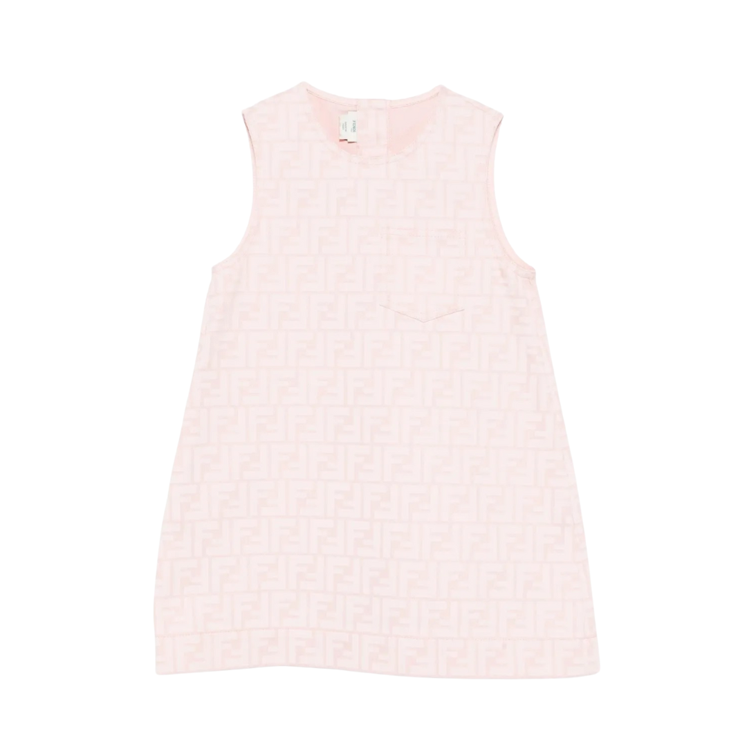 Fendi KIDS DRESS with pink FF logo all-over print available at Lestyle Boutique Melbourne