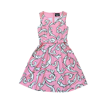 Moschino dress featuring ornate scroll print available at Lestyle Boutique Melbourne