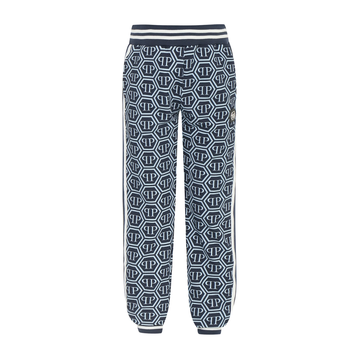 Philipp Plein track pants for kids featuring monogram hex pattern available at Lestyle Boutique Melbourne