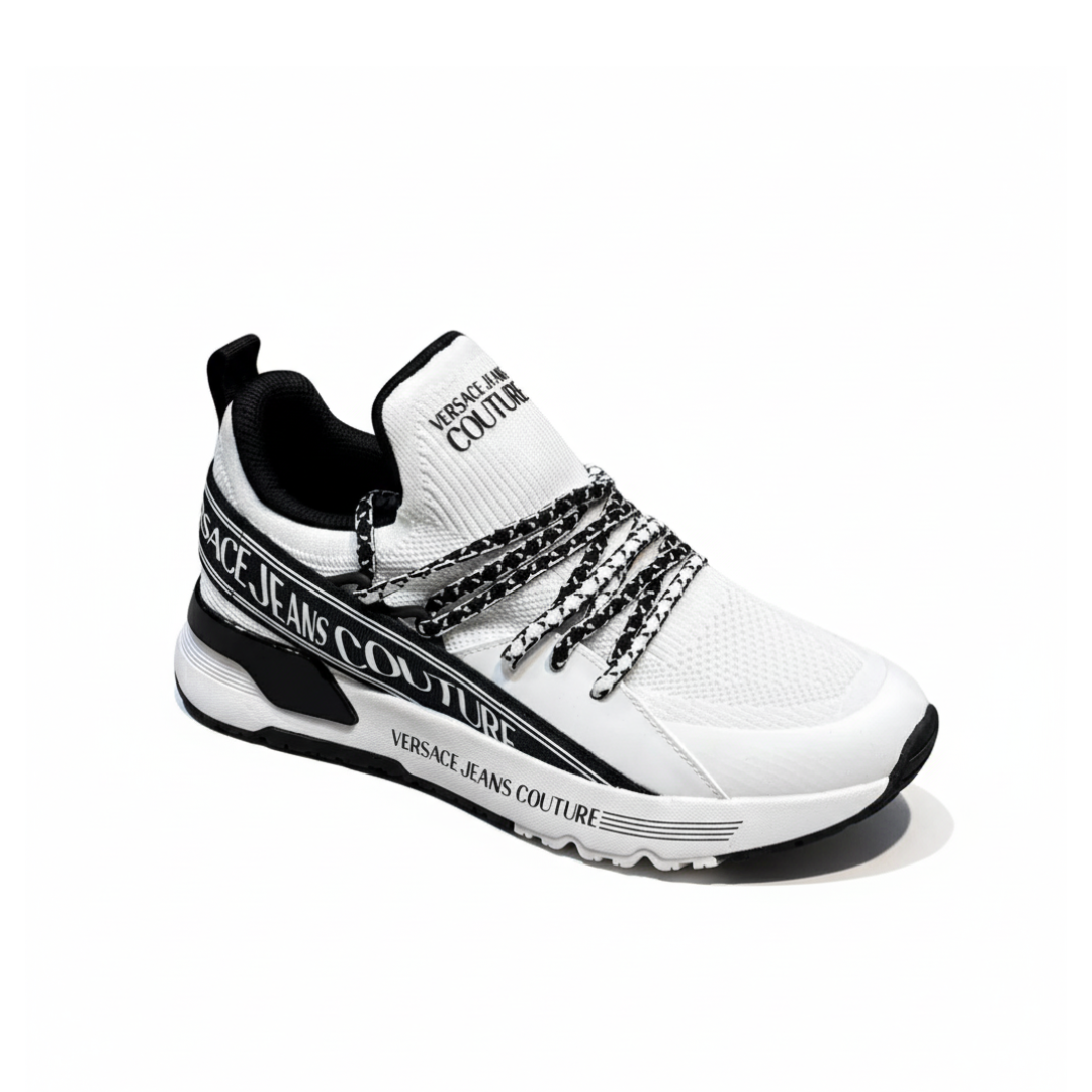 Versace Jeans Couture sneaker featuring knit upper and logo strap available at Lestyle Boutique Melbourne