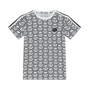 PHILIPP PLEIN KIDS T-SHIRT featuring monogram PP hexagon pattern available at Lestyle Boutique Melbourne