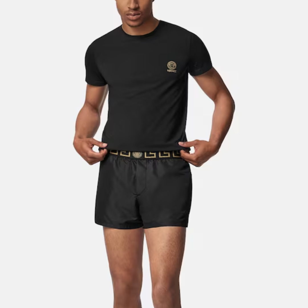 VERSACE SWIM SHORT featuring Greca border with Medusa motif on the waistband available at Lestyle Boutique Melbourne