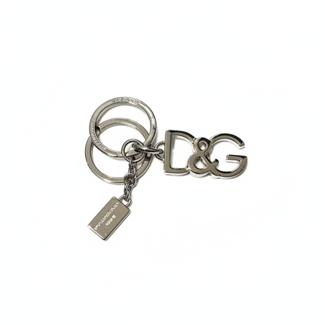 Dolce&Gabbana keychain with D&G logo charm featuring metallic finish available at Lestyle Boutique Melbourne