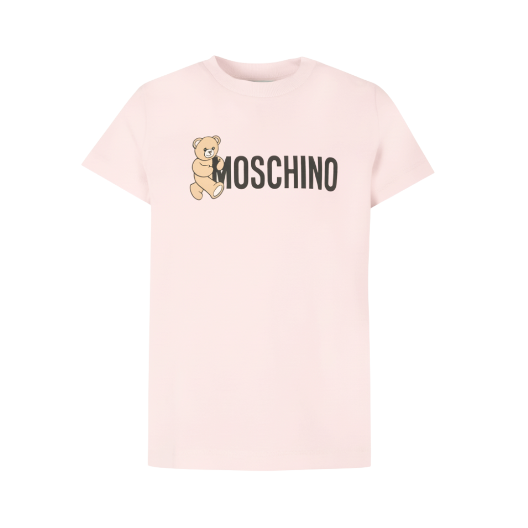 Moschino T-shirt featuring Teddy Bear logo in pink, available at Lestyle Boutique Melbourne