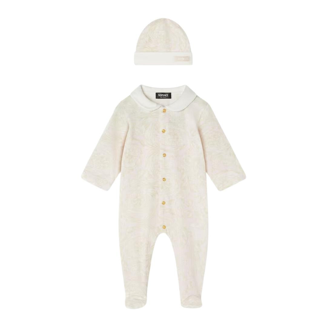 VERSACE KIDS SLEEPSUIT SET featuring Barocco print available at Lestyle Boutique Melbourne