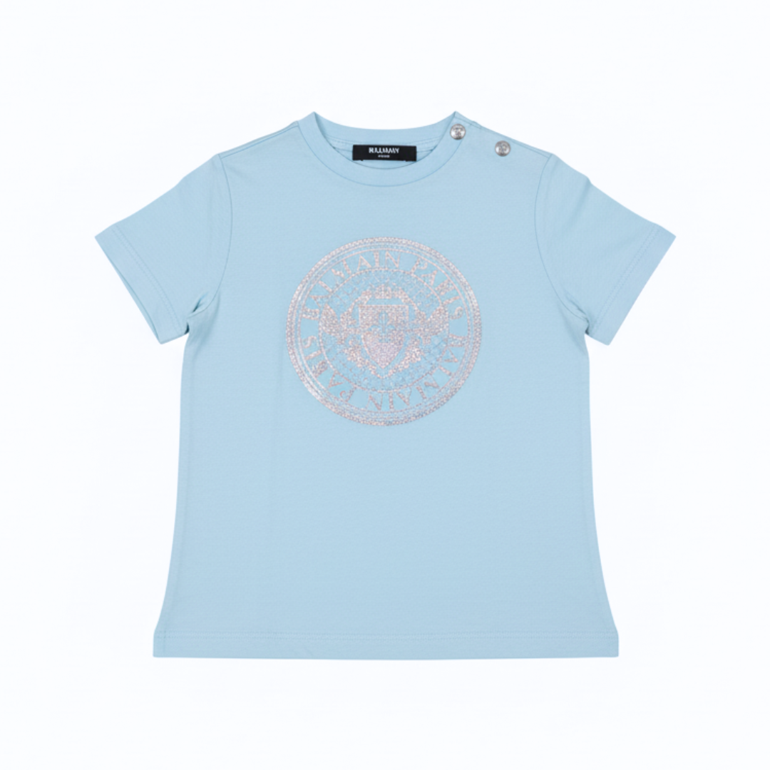 BALMAIN T-SHIRT featuring holographic crest available at Lestyle Boutique Melbourne