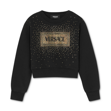 VERSACE KIDS SWEATSHIRT featuring crystal and stud embellishments available at Lestyle Boutique Melbourne