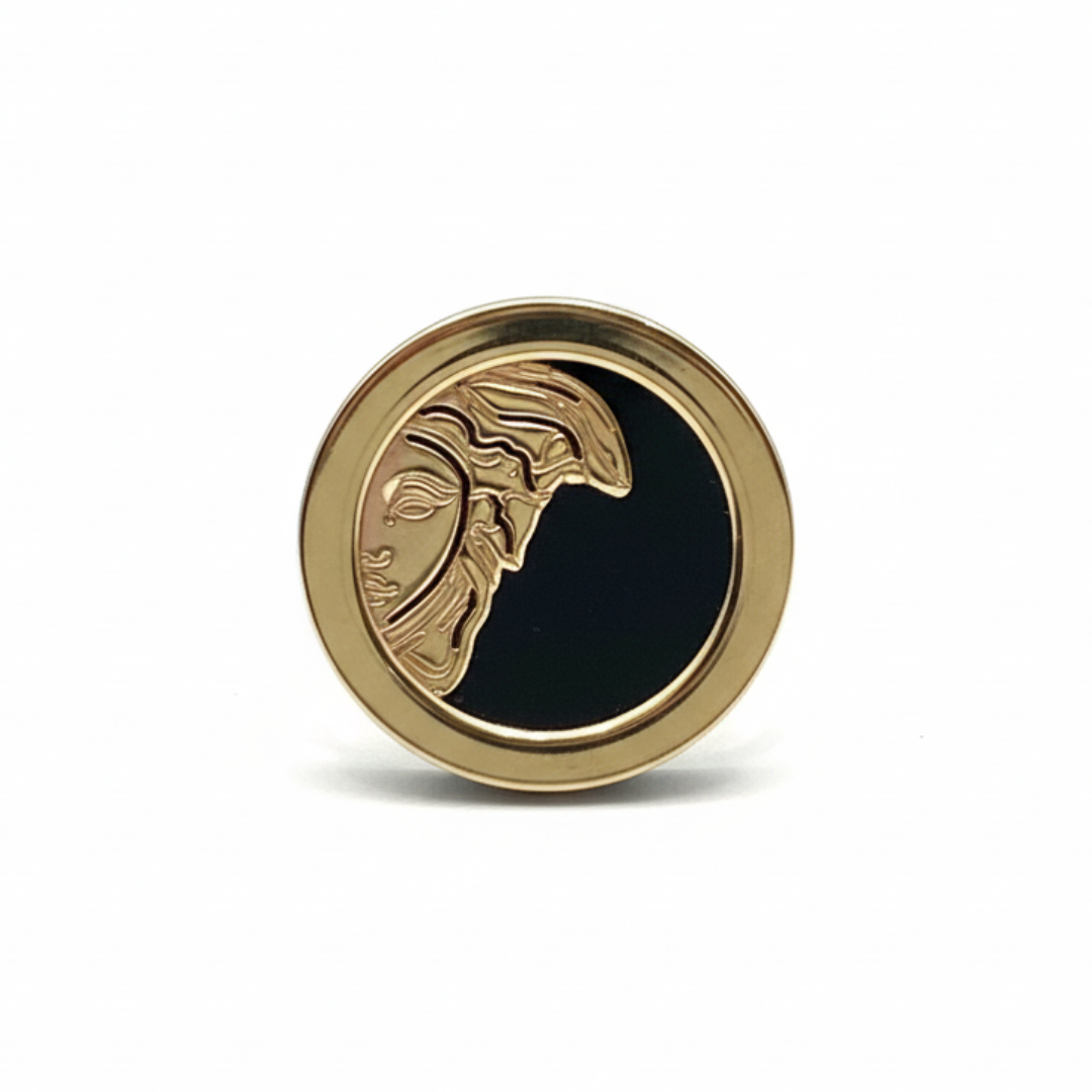 Versace Ring featuring Medusa head on black enamel available at Lestyle Boutique Melbourne