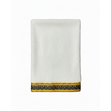 Versace towel featuring gold Greek key border available at Lestyle Boutique Melbourne