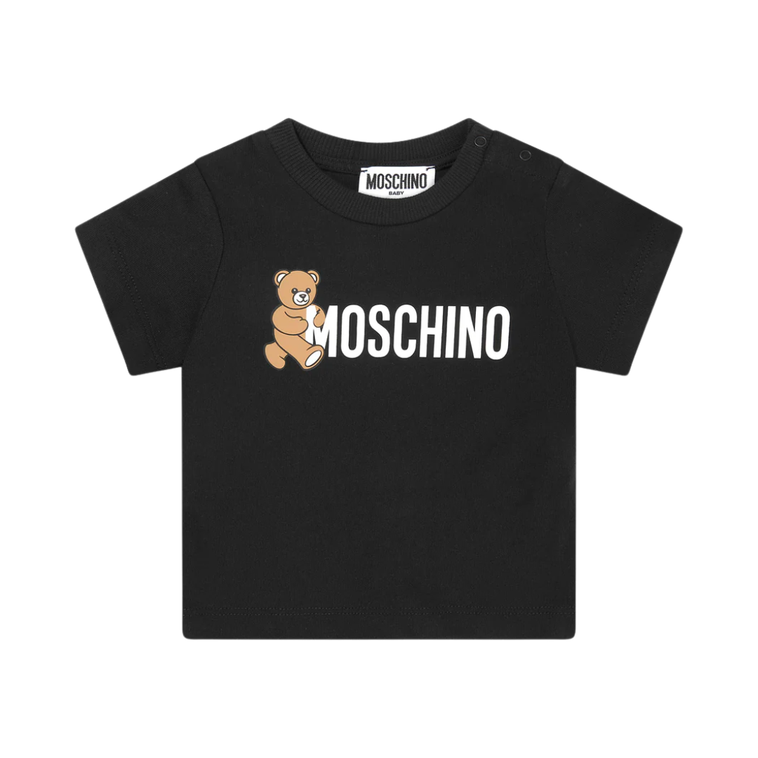 [MOSCHINO] KIDS Baby Teddy Bear Logo T-Shirt featuring Teddy Bear Logo available at Lestyle Boutique Melbourne