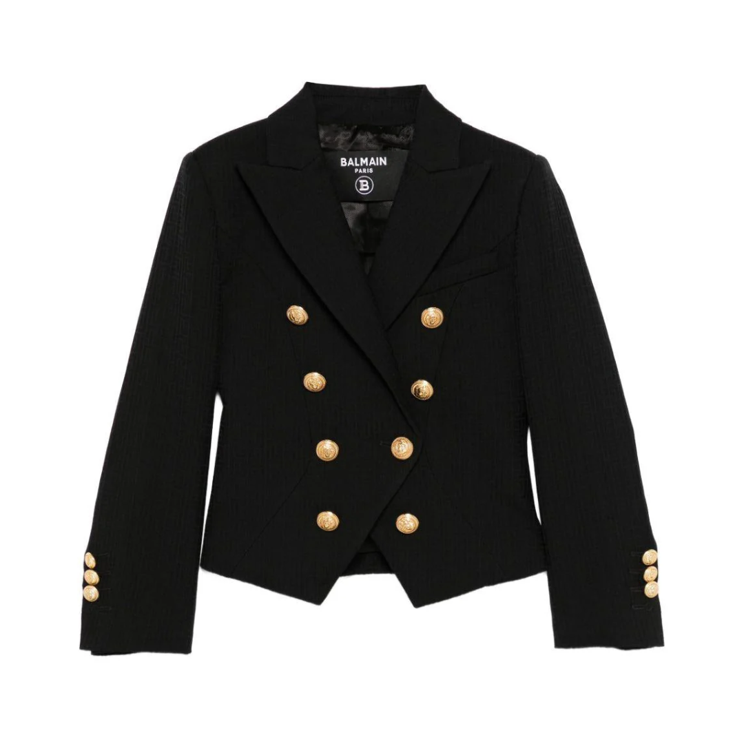 Balmain Kids black double-breasted jacket with gold buttons available at Lestyle Boutique Melbourne