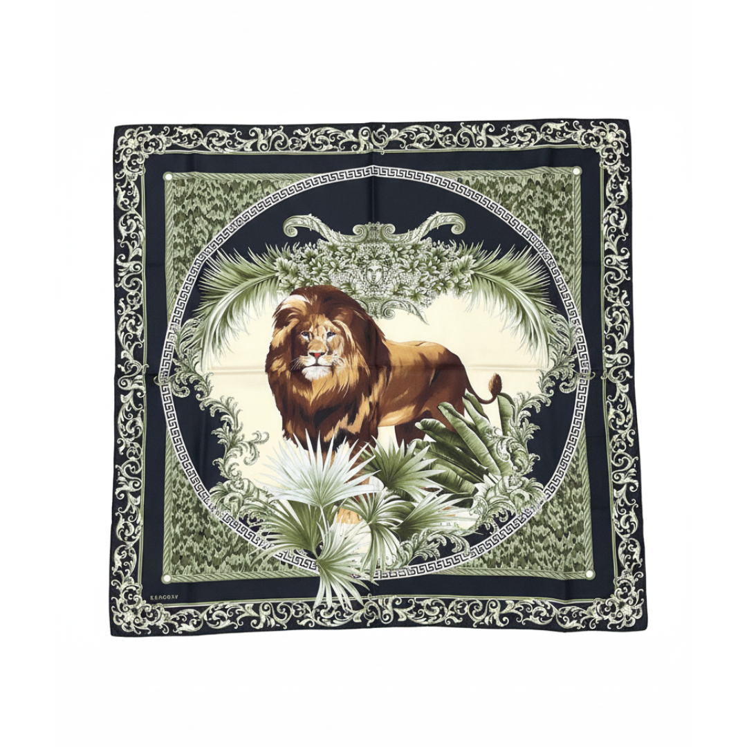 Versace Silk Scarf featuring Lion Print available at Lestyle Boutique Melbourne