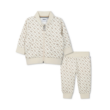 Boss kids cardigan and trousers set featuring all-over logo pattern available at Lestyle Boutique Melbourne