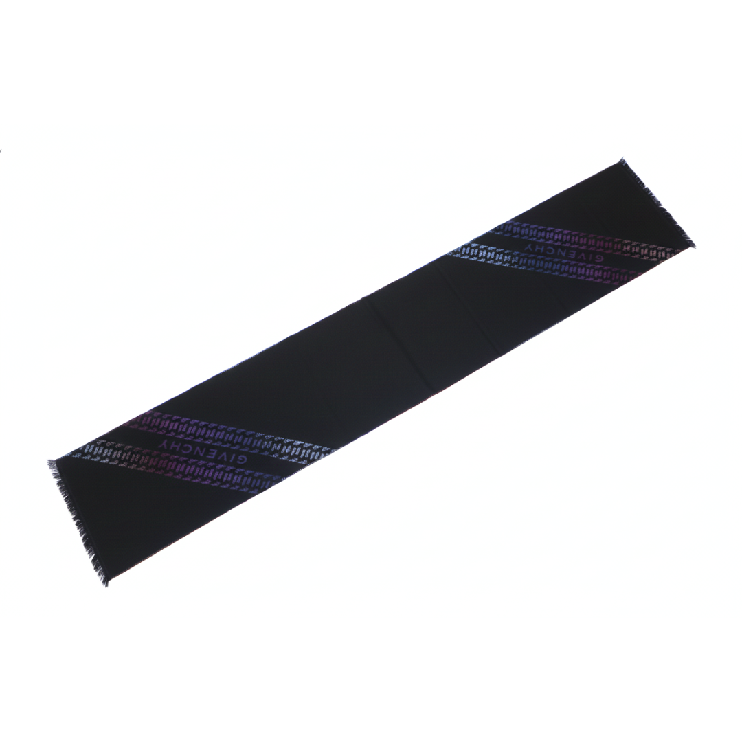 Givenchy scarf featuring diagonal purple logo stripes available at Lestyle Boutique Melbourne
