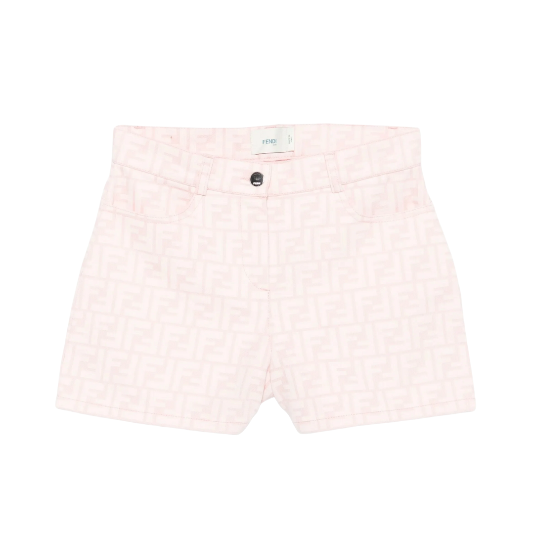 Fendi Monogram Cotton Shorts featuring pink monogram pattern available at Lestyle Boutique Melbourne