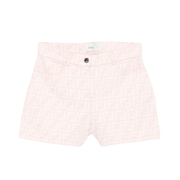 Fendi Monogram Cotton Shorts featuring pink monogram pattern available at Lestyle Boutique Melbourne