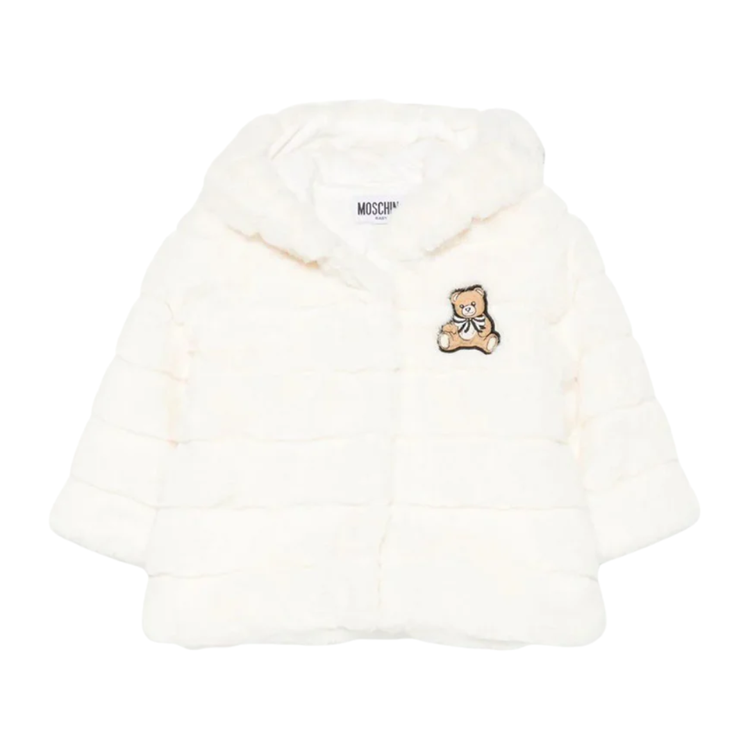 MOSCHINO KIDS teddy-embellished hooded jacket featuring teddy embroidery available at Lestyle Boutique Melbourne