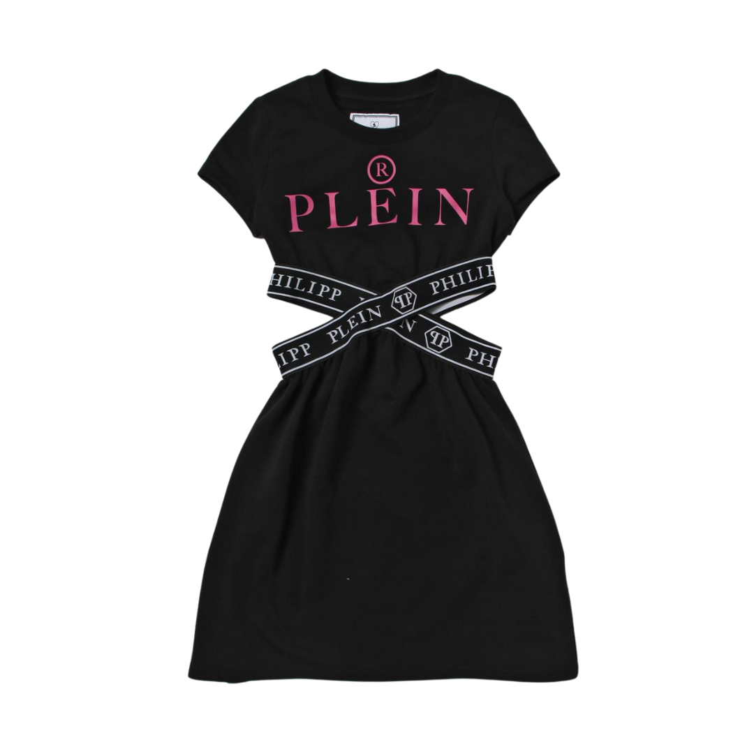 Philipp Plein kids dress featuring pink logo print, available at Lestyle Boutique Melbourne