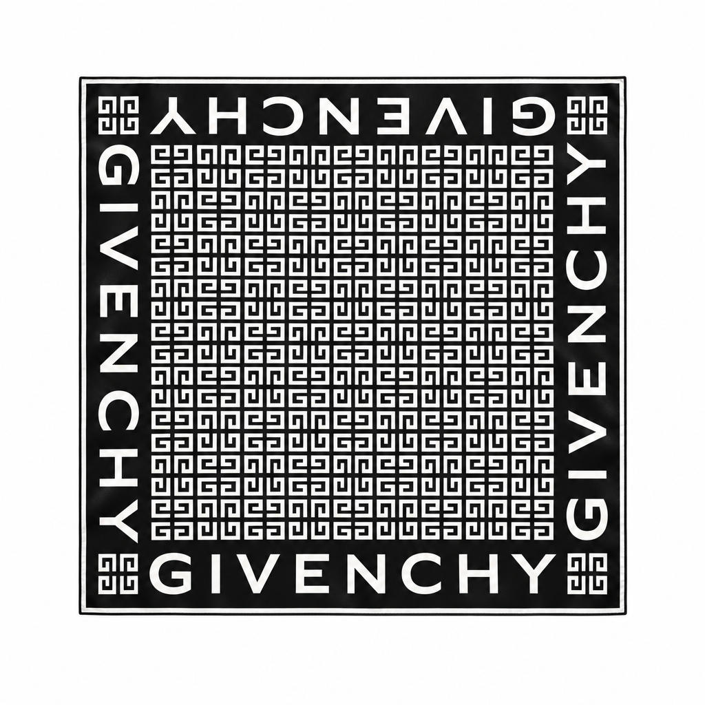 GIVENCHY SCARF featuring signature Greek key border and logo design available at Lestyle Boutique Melbourne