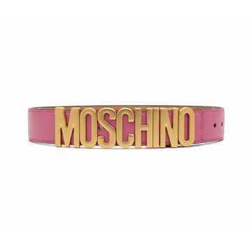 MOSCHINO BELT featuring a gold-tone logo buckle available at Lestyle Boutique Melbourne