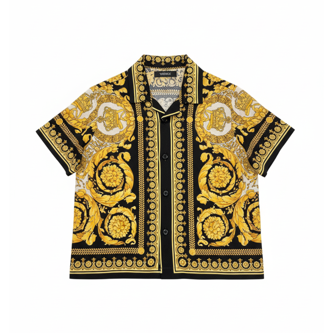 VERSACE KIDS SHIRT featuring ornate gold baroque print available at Lestyle Boutique Melbourne