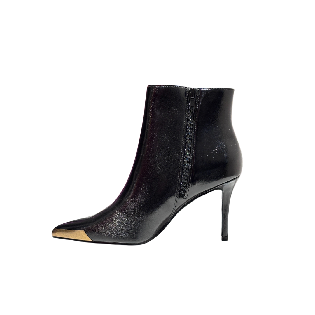 Versace Jeans Couture ankle boot featuring ornate gold-tone buckle strap available at Lestyle Boutique Melbourne