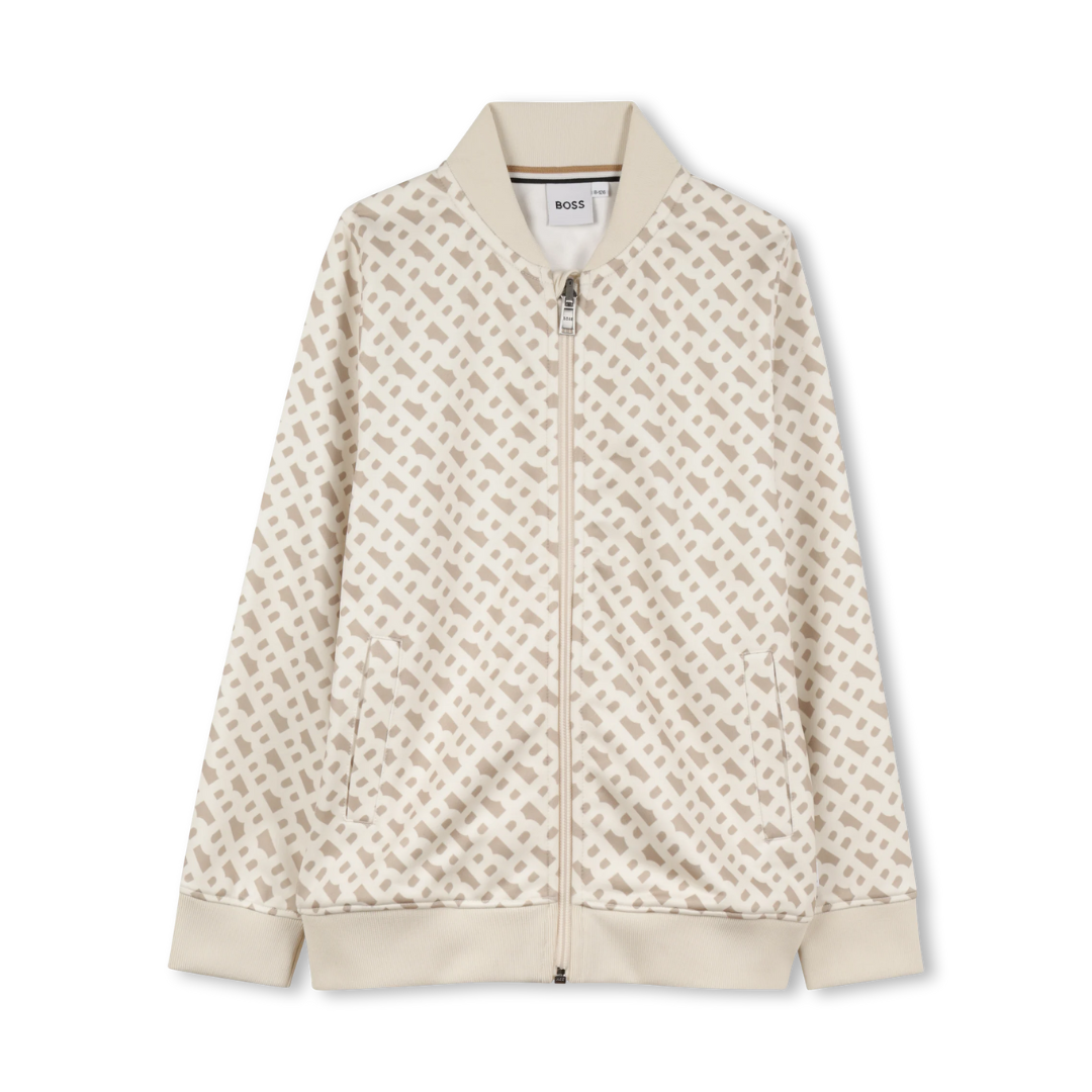 BOSS Kidswear logo-print zipped sweatshirt featuring all-over logo print available at Lestyle Boutique Melbourne