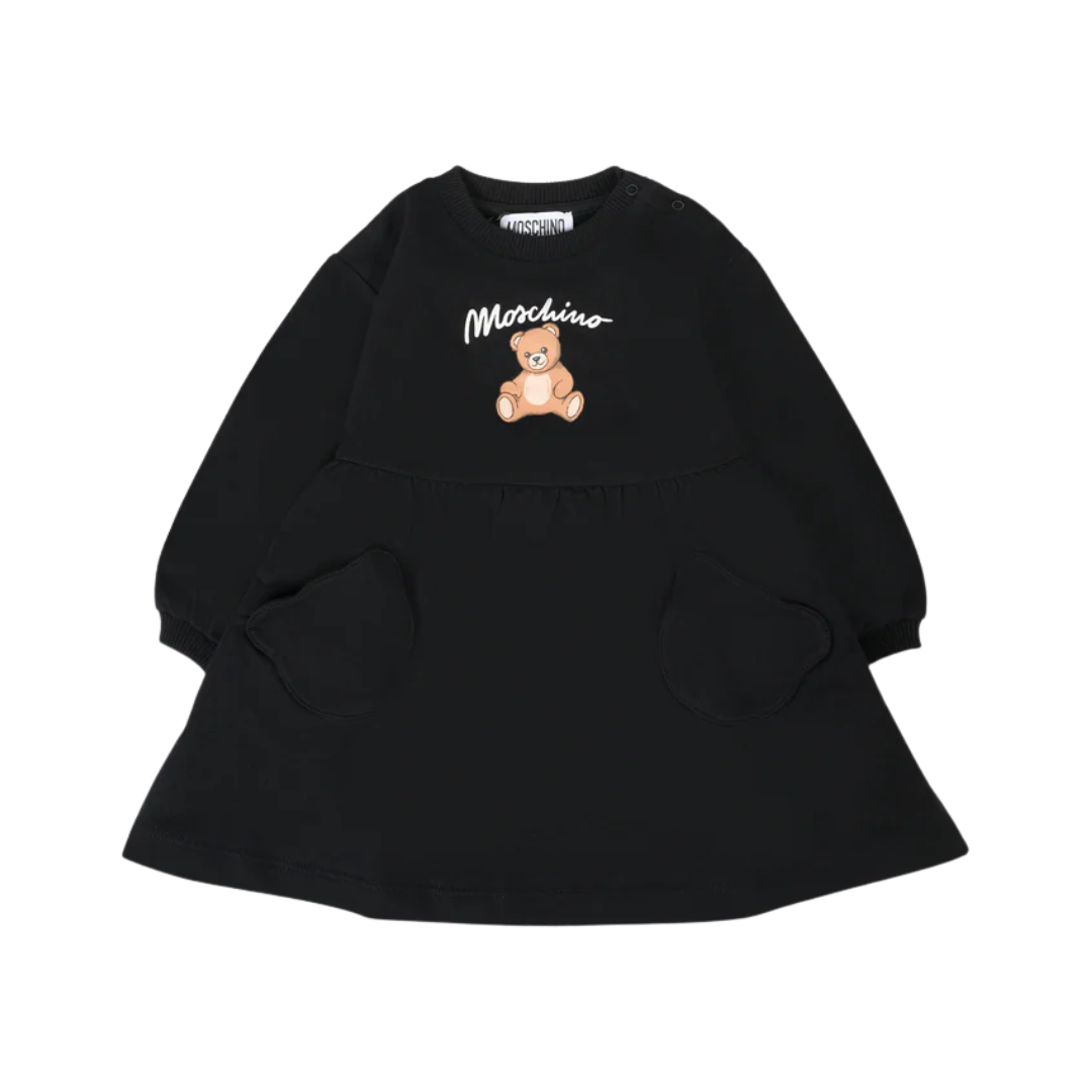 Moschino Kids Dress featuring Teddy Bear logo available at Lestyle Boutique Melbourne