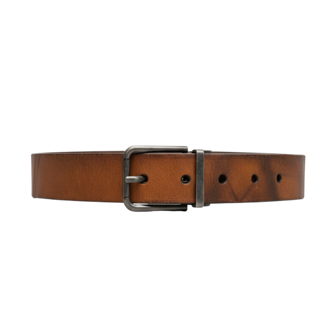Dolce & Gabbana belt featuring brown leather strap and metal buckle available at Lestyle Boutique Melbourne