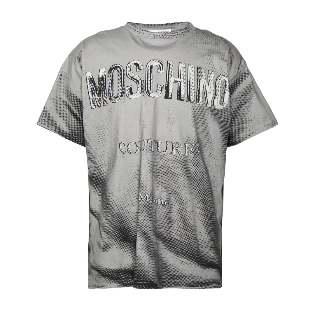 MOSCHINO T-shirt featuring graphic logo print available at Lestyle Boutique Melbourne