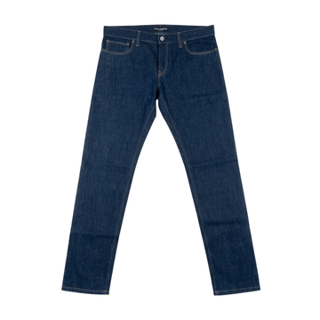 Dolce & Gabbana jeans featuring classic indigo denim with contrast stitching, five-pocket design available at Lestyle Boutique Melbourne