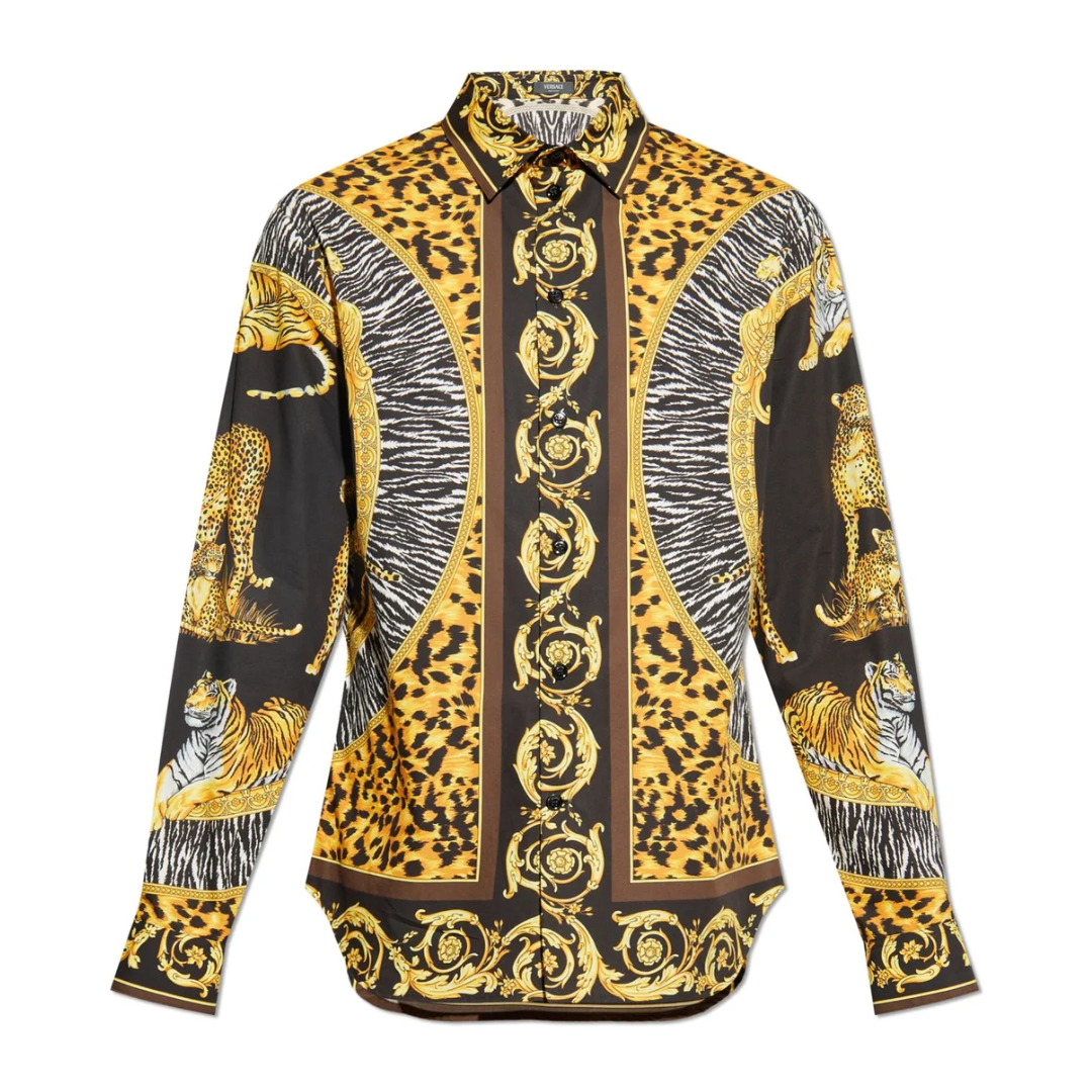 Versace shirt featuring animal print and ornate designs available at Lestyle Boutique Melbourne
