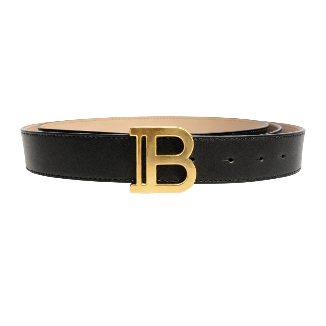 Balmain belt featuring gold-tone logo buckle available at Lestyle Boutique Melbourne
