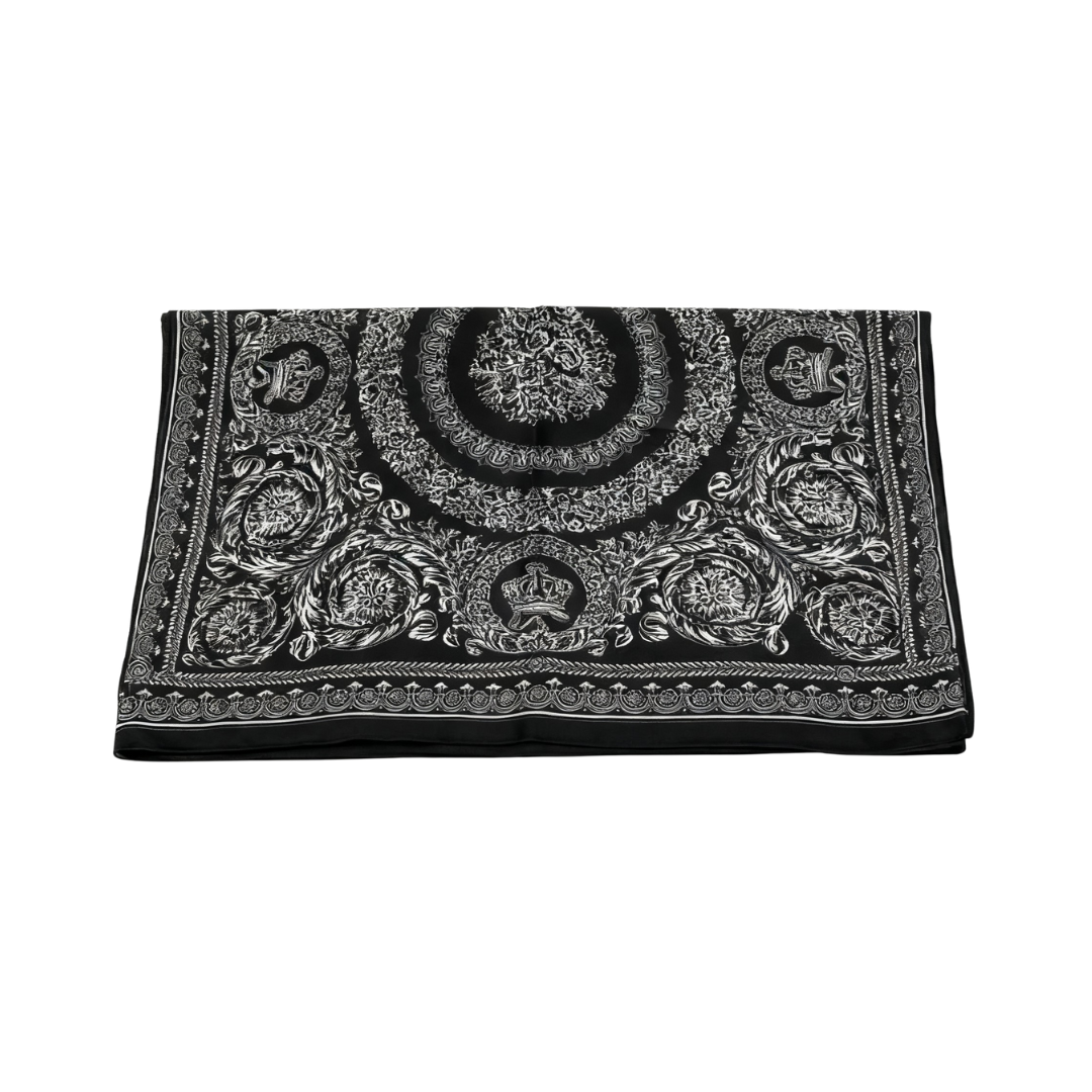 Versace scarf featuring ornate baroque pattern available at Lestyle Boutique Melbourne