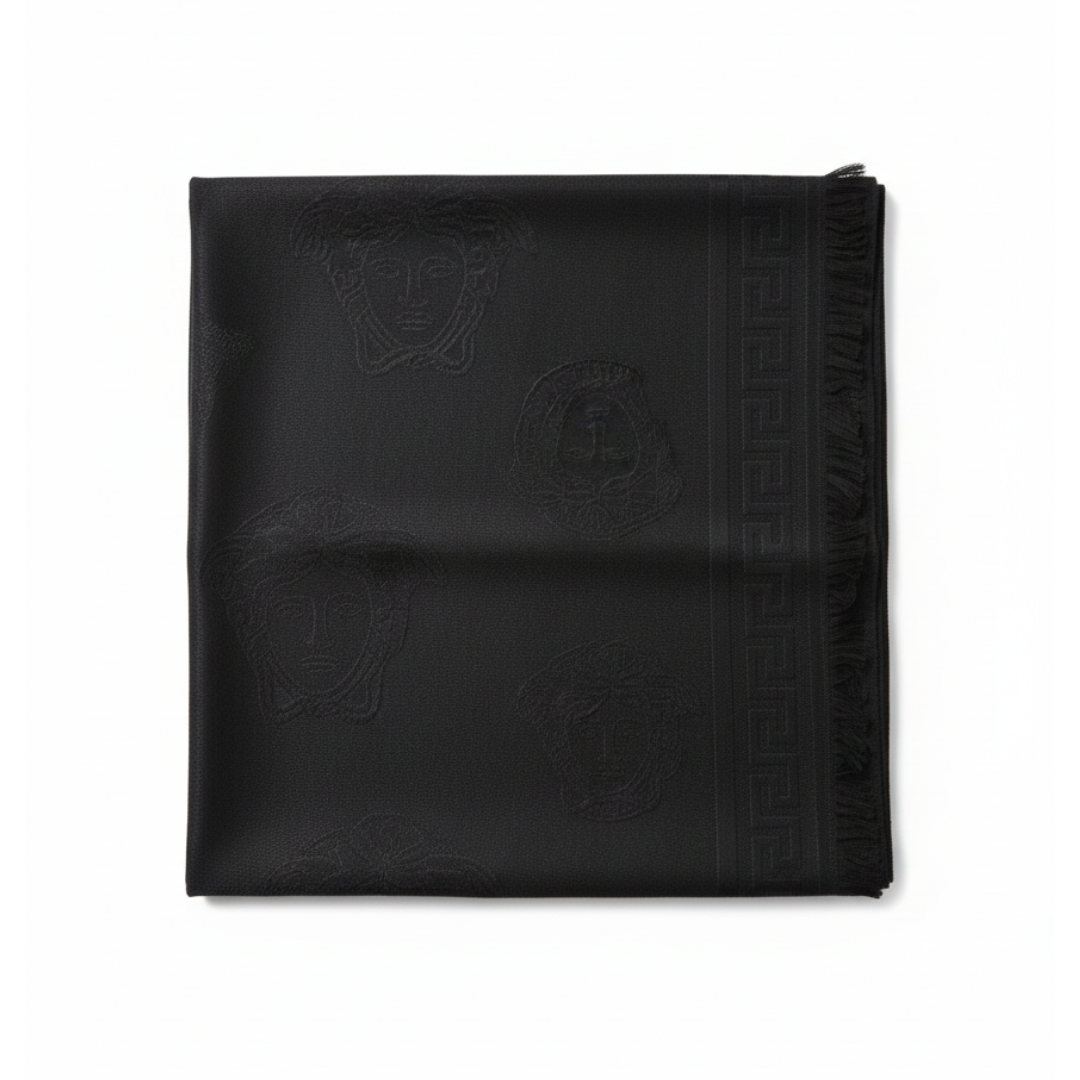 Versace scarf featuring signature Medusa pattern available at Lestyle Boutique Melbourne