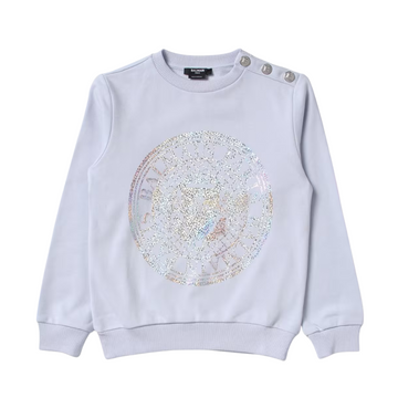 Balmain Kids Logo Sweatshirt featuring logo crest available at Lestyle Boutique Melbourne