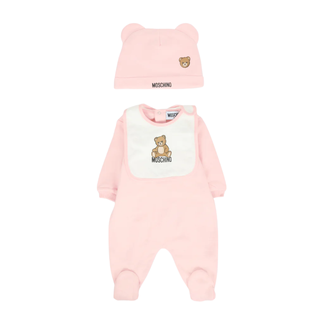 MOSCHINO KIDS BABYGROW SET featuring teddy bear design available at Lestyle Boutique Melbourne