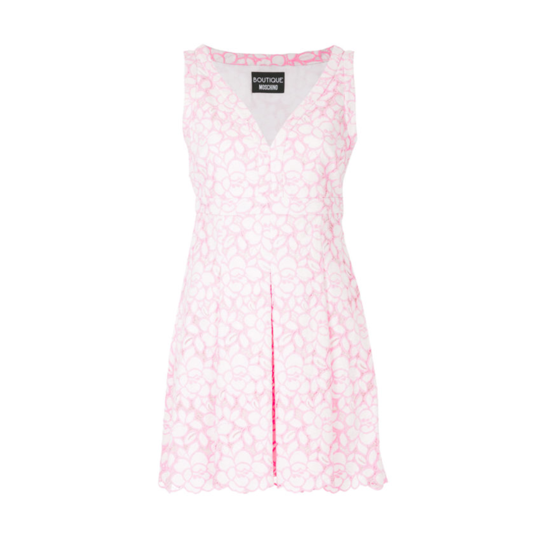 MOSCHINO dress featuring pink abstract pattern available at Lestyle Boutique Melbourne