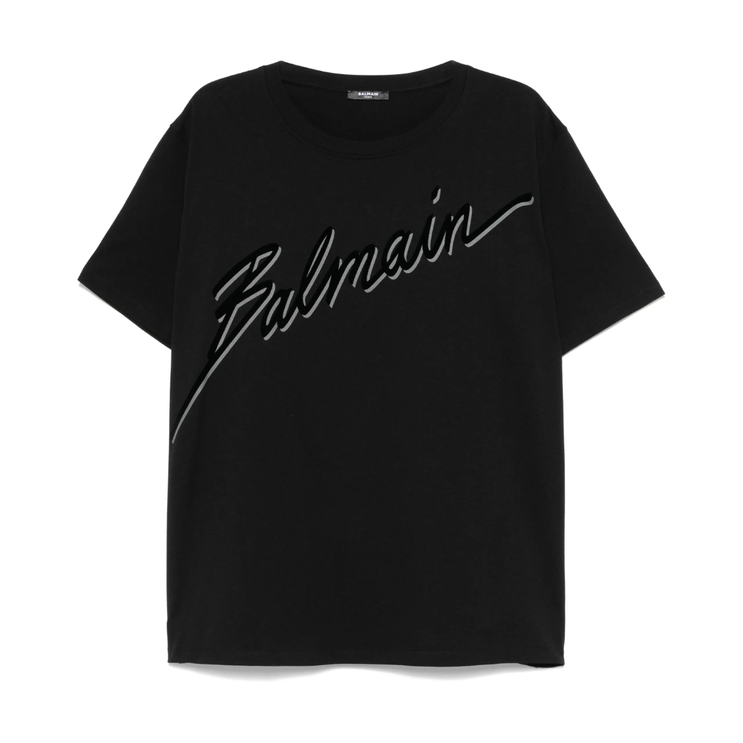 BALMAIN T-SHIRT featuring script logo available at Lestyle Boutique Melbourne