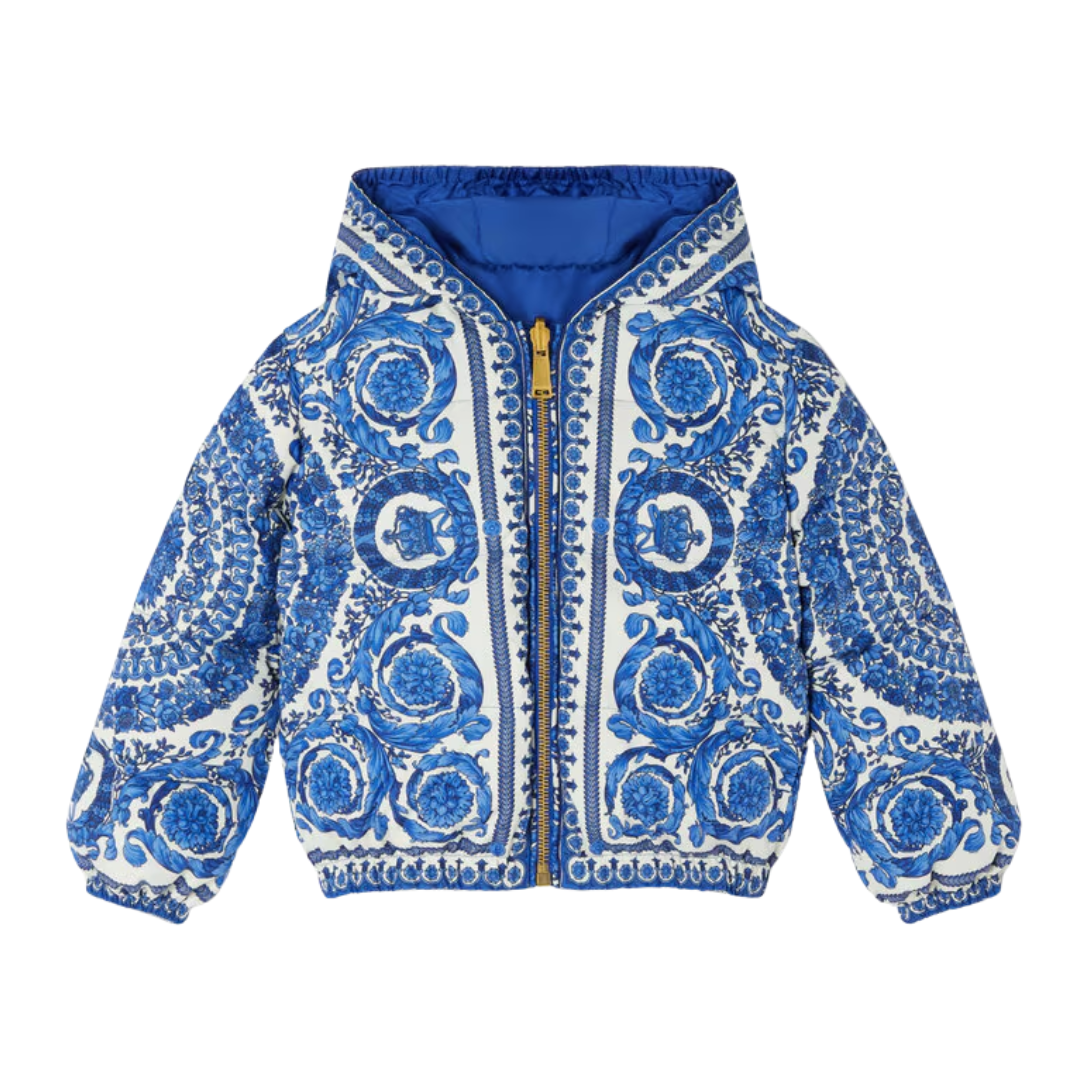 VERSACE PUFFER JACKET featuring Barocco Foulard print available at Lestyle Boutique Melbourne