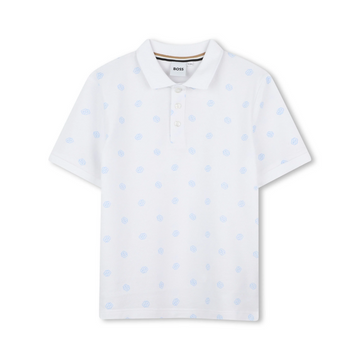 BOSS POLO SHIRT featuring all-over logo pattern available at Lestyle Boutique Melbourne