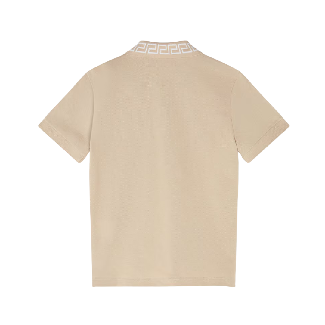 Versace polo shirt kids featuring Greca collar with Medusa embroidery available at Lestyle Boutique Melbourne