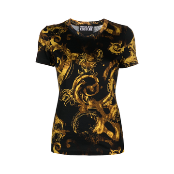 VERSACE JEANS COUTURE T-Shirt featuring gold baroque print available at Lestyle Boutique Melbourne