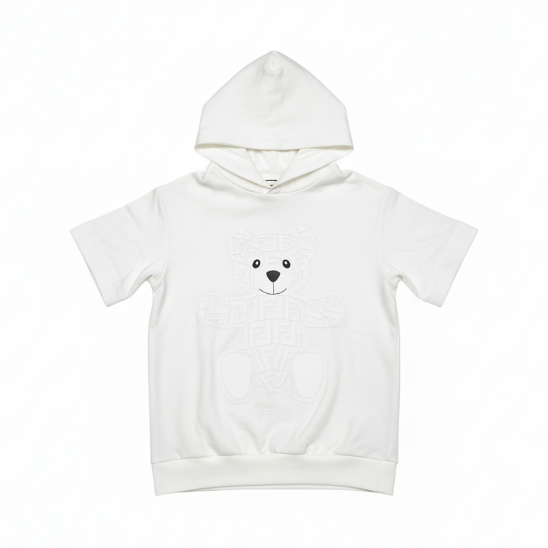 FENDI KIDS T-SHIRT featuring embossed teddy bear design available at Lestyle Boutique Melbourne
